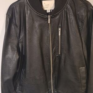 A New Day Black Faux Leather Bomber Jacket
